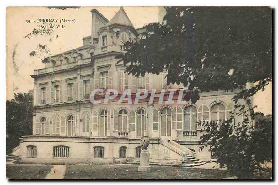 CPA Epernay Marne Hotel de Ville 