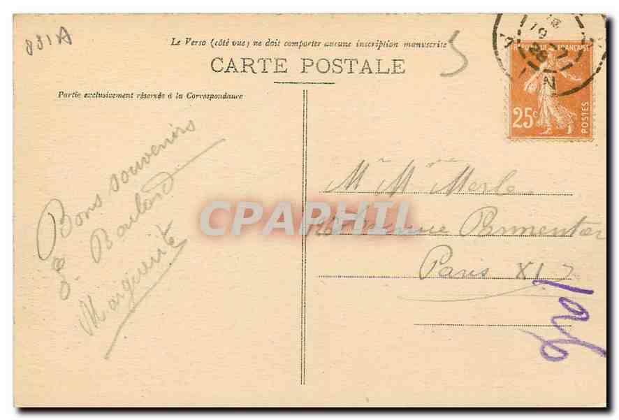 CPA Col de la Faucille Hotel de la Couronne  — Rückseite