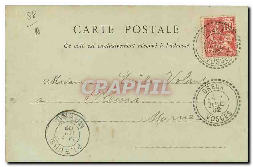 CPA Domremy Vue generale prise du Chemin de la Basilique  — Rückseite