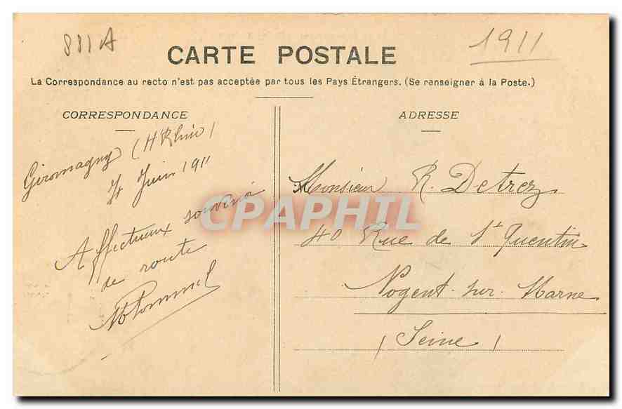 CPA Etang du Petit Hanz Ballon d'Alsace  — Rückseite