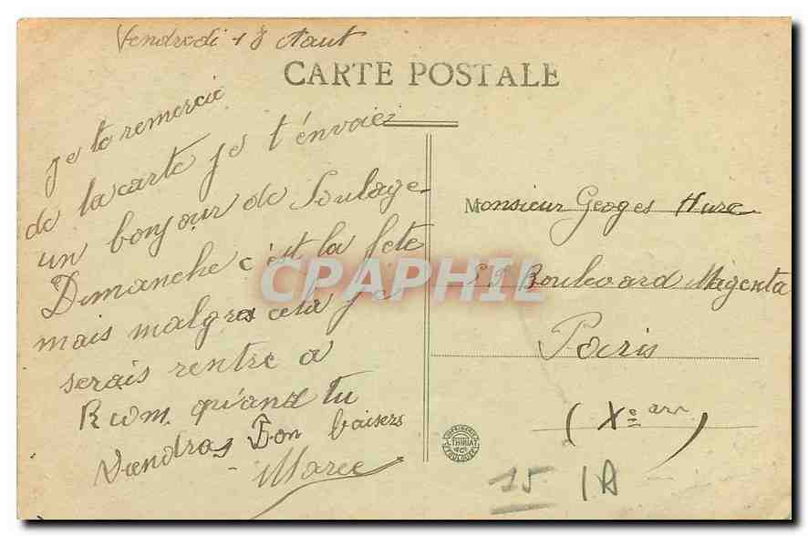 CPA En Auvergne le Passage du Gue Vache sFolklore — Rückseite