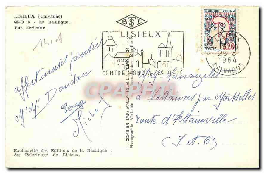 La Basilique de Lisieux — Vue aérienne — Éditions de la Basilique — Rückseite