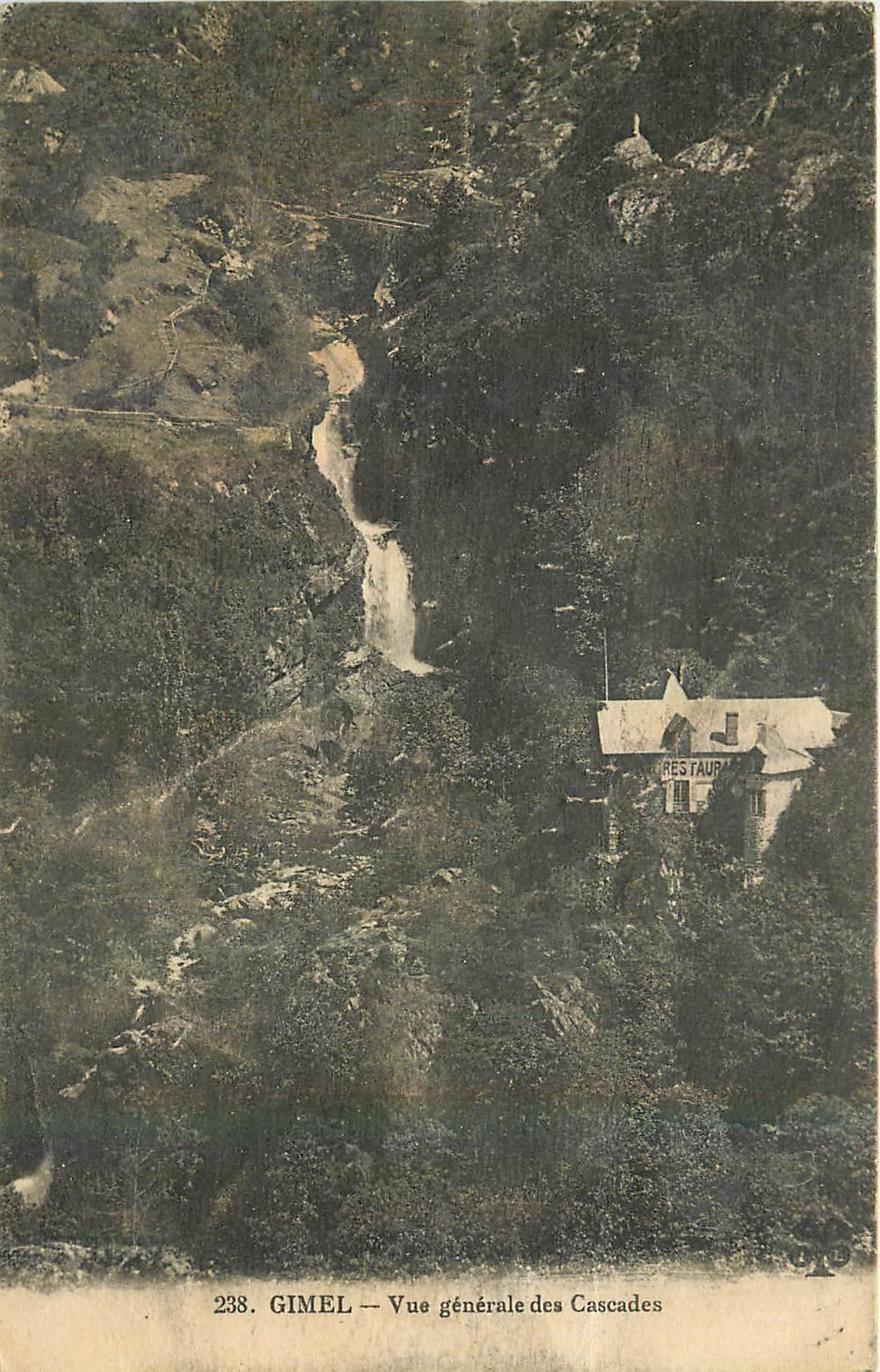 CPA Gimel Vue generale des Cascades 