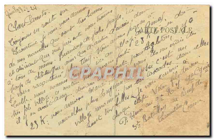 CPA Gimel Vue generale des Cascades  — Rückseite