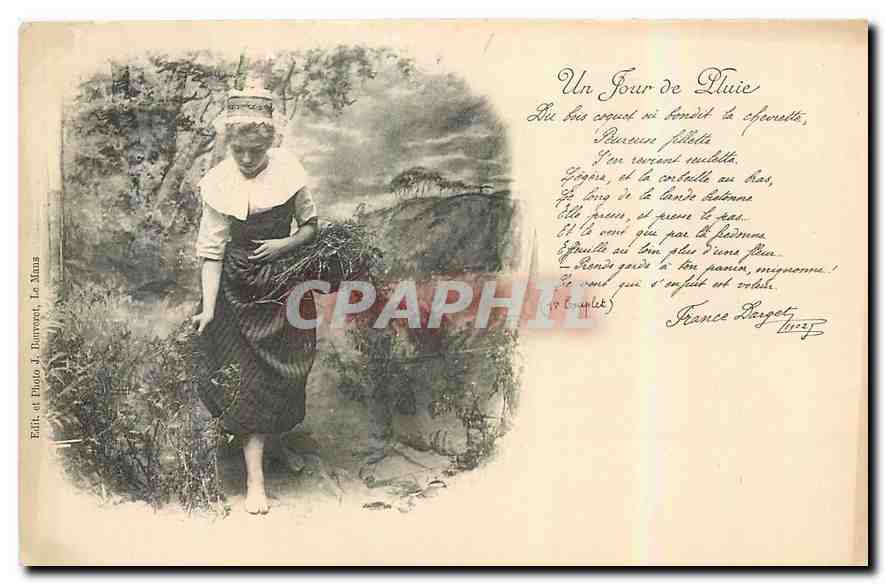 CPA Enfant Un jour de pluie