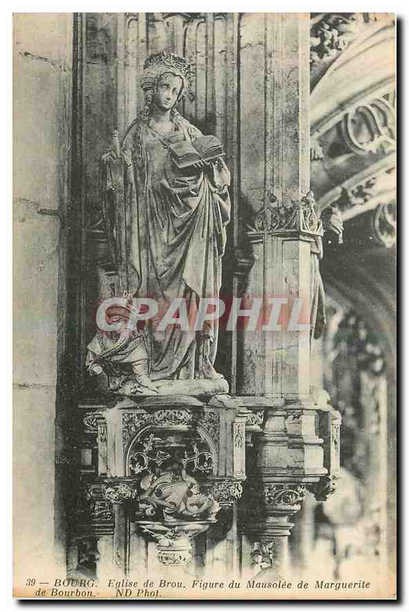 CPA Bourg Eglise de Brou Figure du Mausolee de Marguerite de Bourbon 