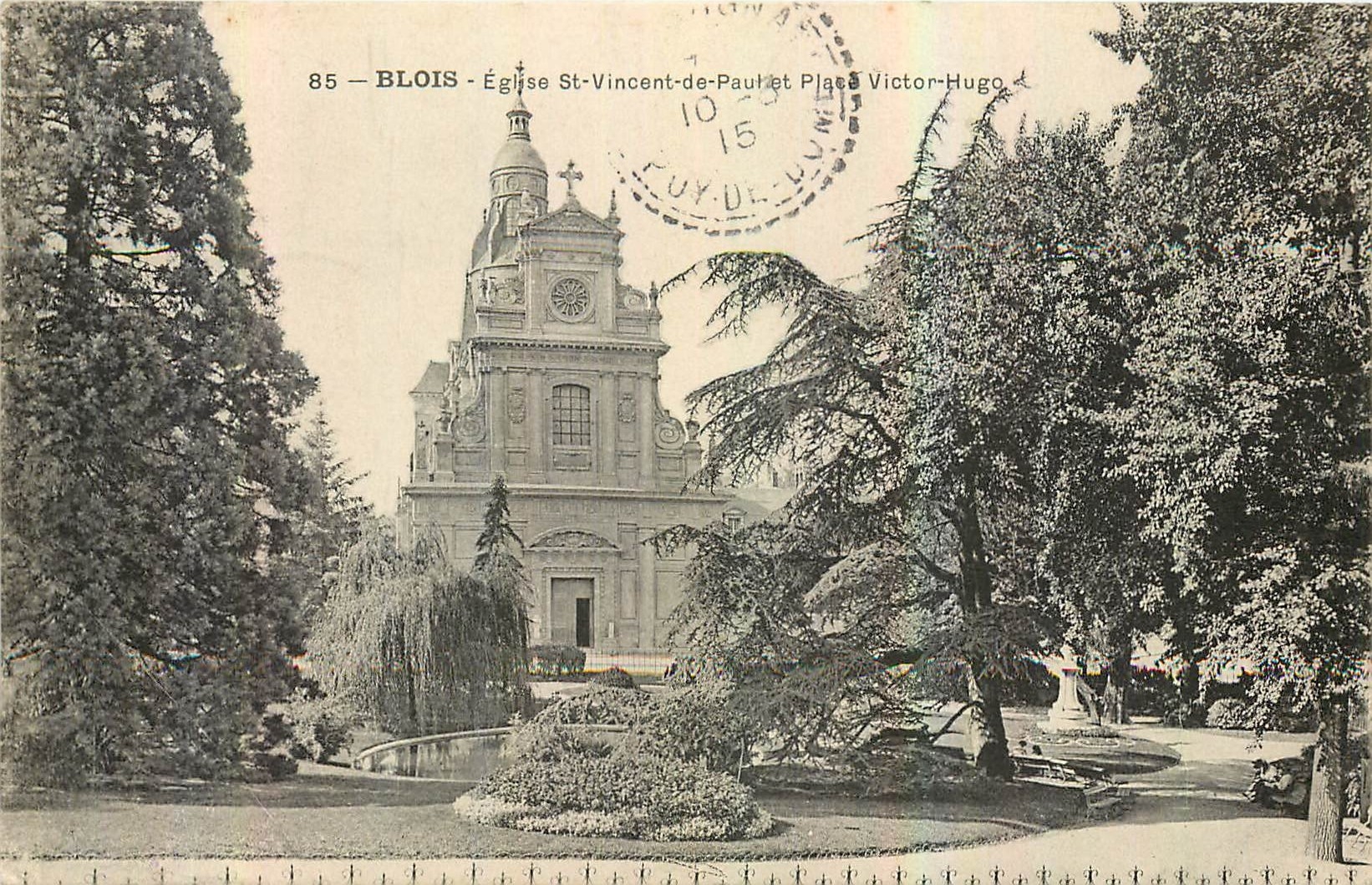 BLOIS — Church of Saint-Vincent-de-Paul and Victor-Hugo Square — Anonymous Publisher, No. 85