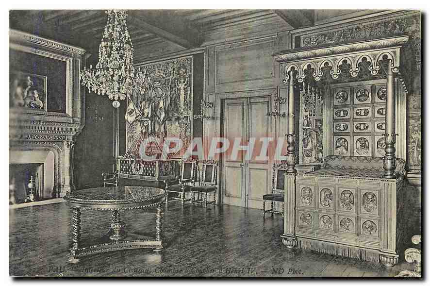 CPA Pau Interieur du château Chambre a coucher d'Henri IV