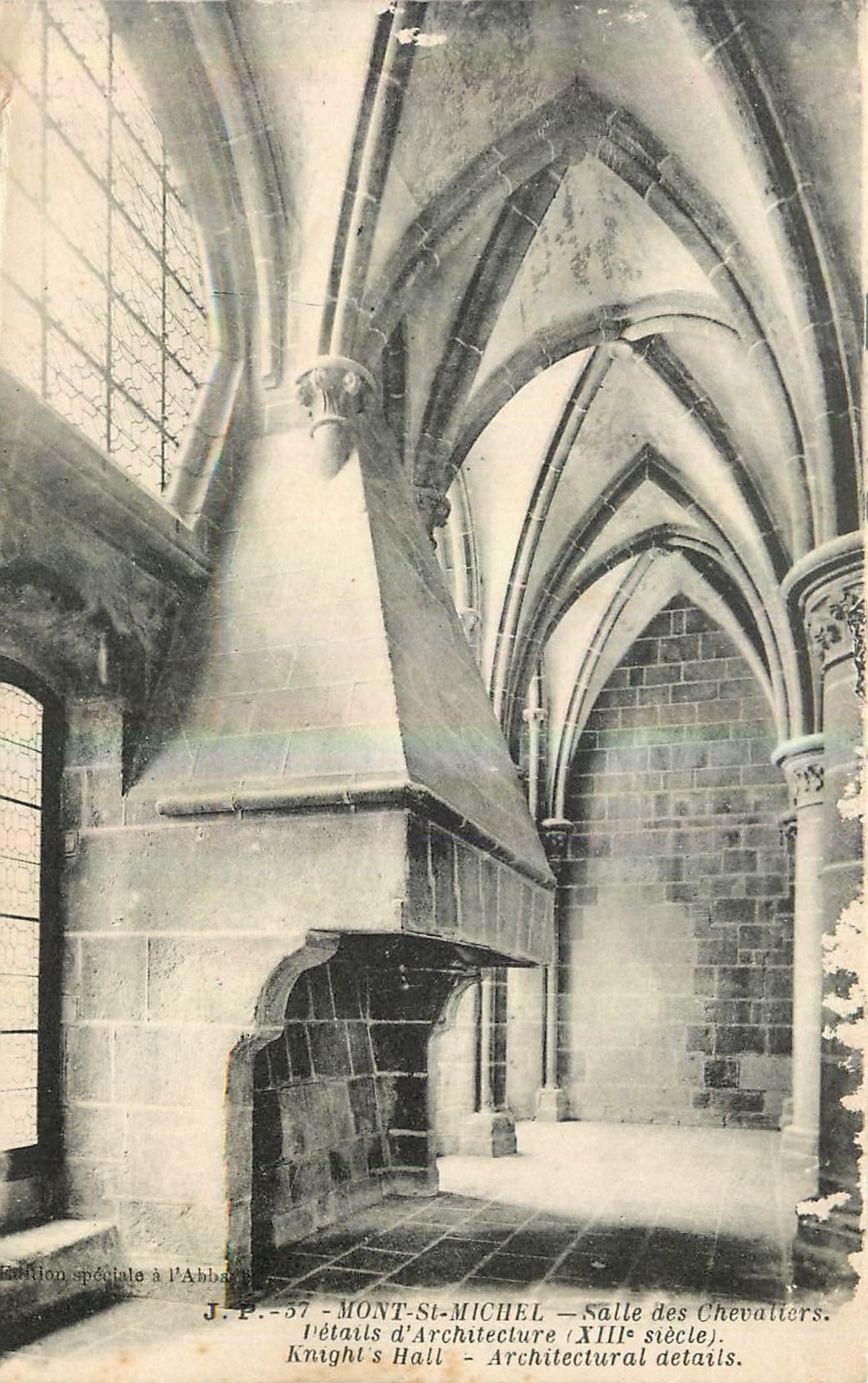 CPA Mont St Michel Salle des Chevaliers Details d'Architecture 