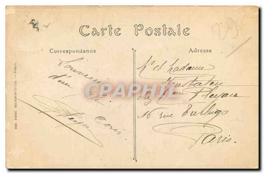 CPA Locquirec Finistere Les Aiguilles de la Roche tombee  — Rückseite