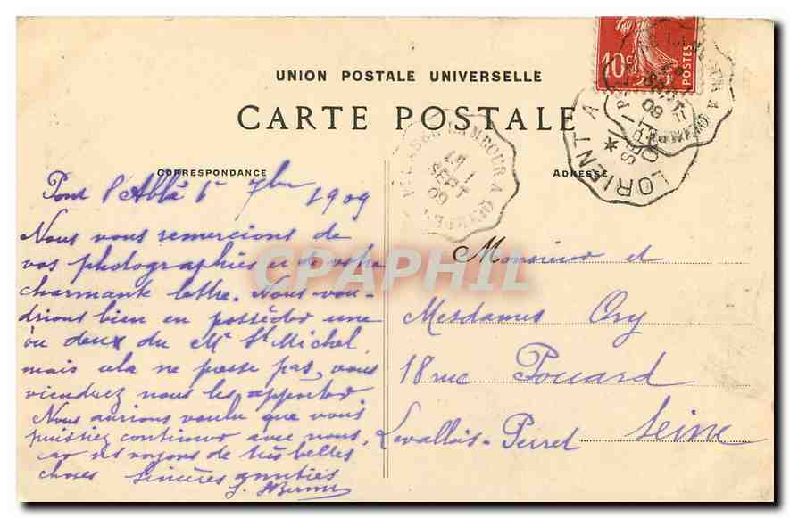 CPA Saint Guenole Penmarch Etude de Vague en brisant a la Roche du Moine  — Rückseite