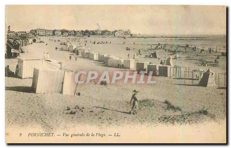 CPA Pornichet Vue generale de la Plage 