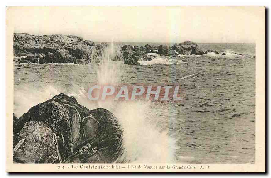 CPA Le Croisic Loire Inf Effet de Vagues sur la Grande Cote 
