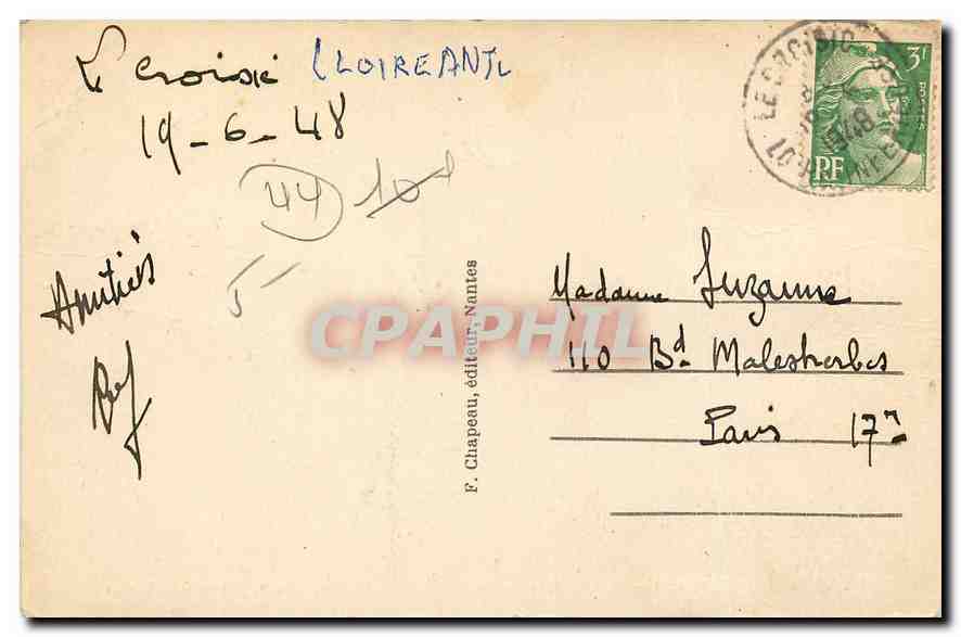 CPA Le Croisic Loire Inf Curieux Rochers au bord de la Falaise Nez Pointu et Nez Camus  — Back