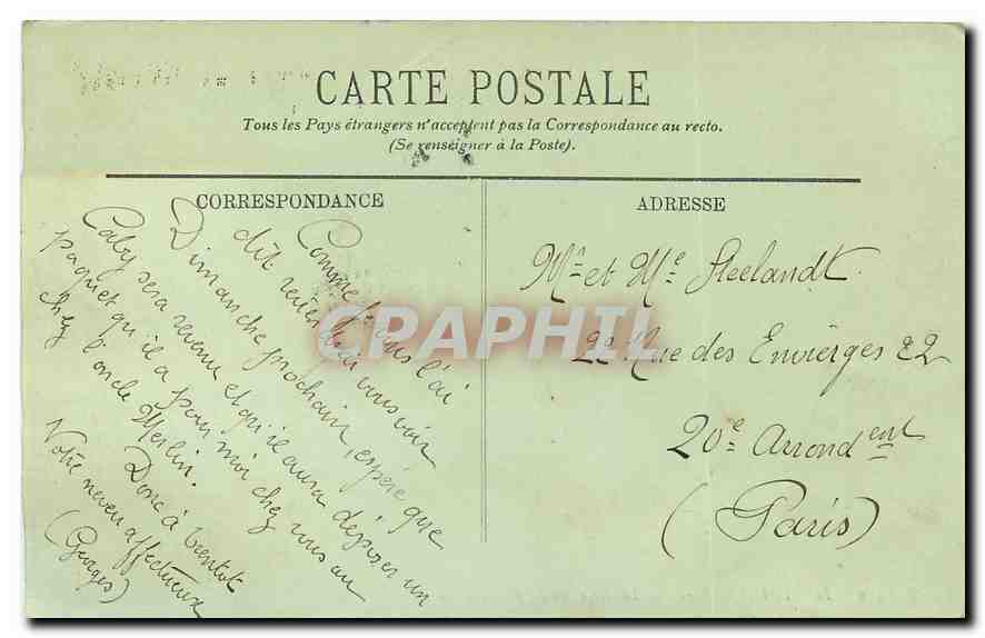 Fontainebleau — Der Wasserstrahl des Parterres — LL. — n° 379 — Rückseite