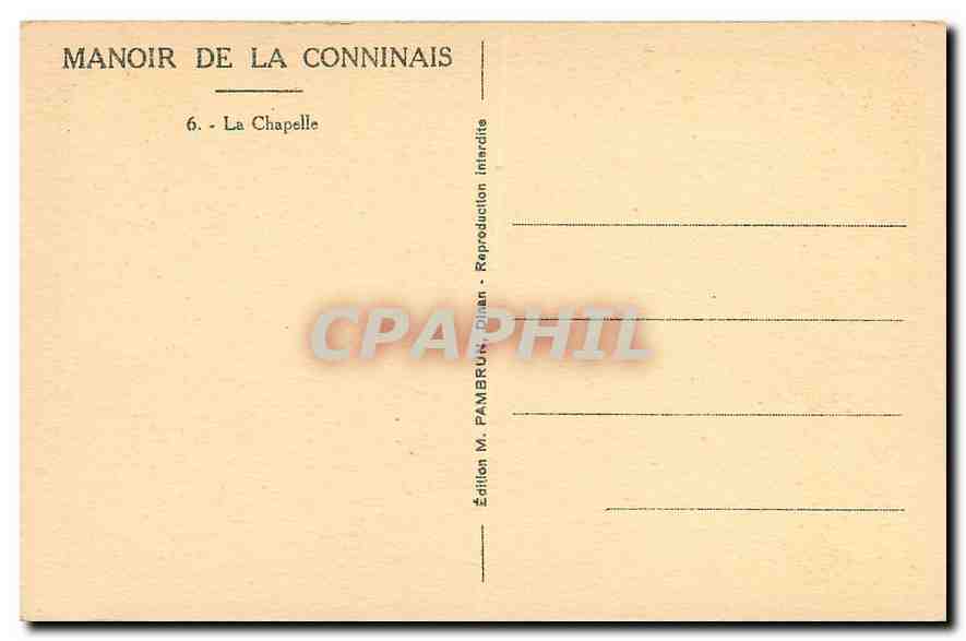 CPA Dinan Manoir de la Conninais  — Rückseite