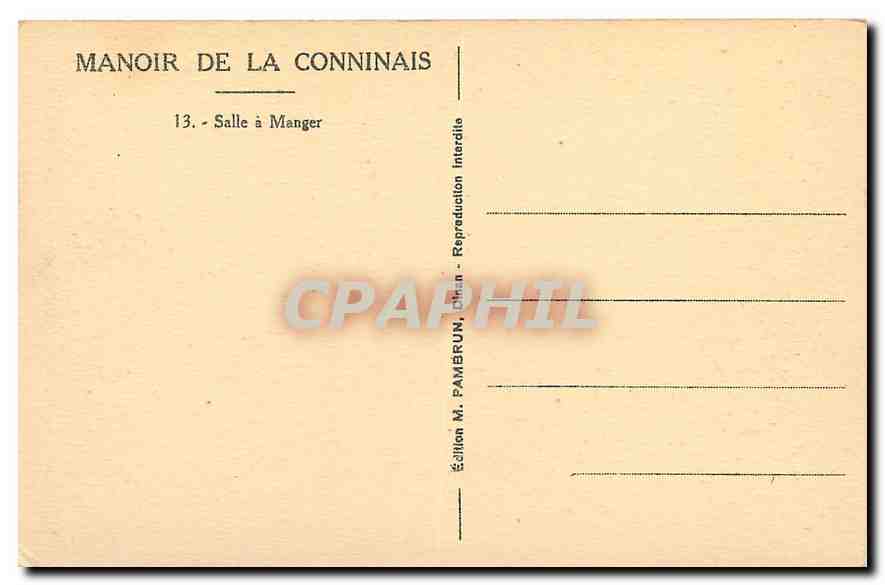 CPA Dinan Manoir de la Conninais  — Rückseite