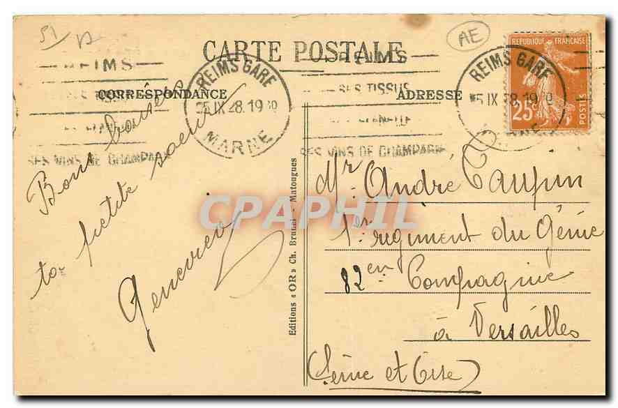 CPA Reims Eglise Saint Remy  — Verso