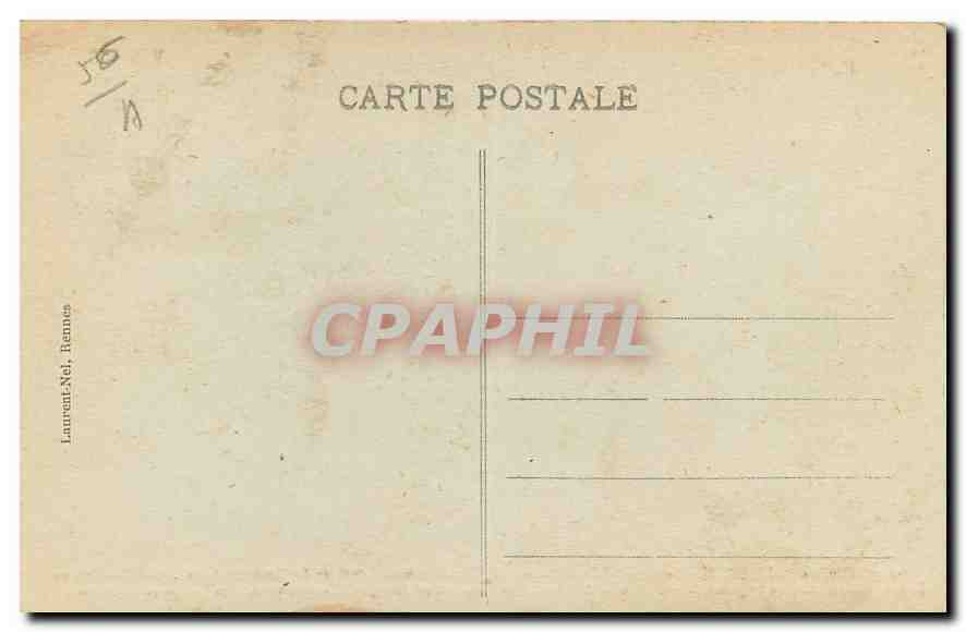 Château de JOSSELIN - Le Grand Salon - Cheminée en granit portant les armes de Rohan et de Bretagne - Juillet 1916 — Rückseite