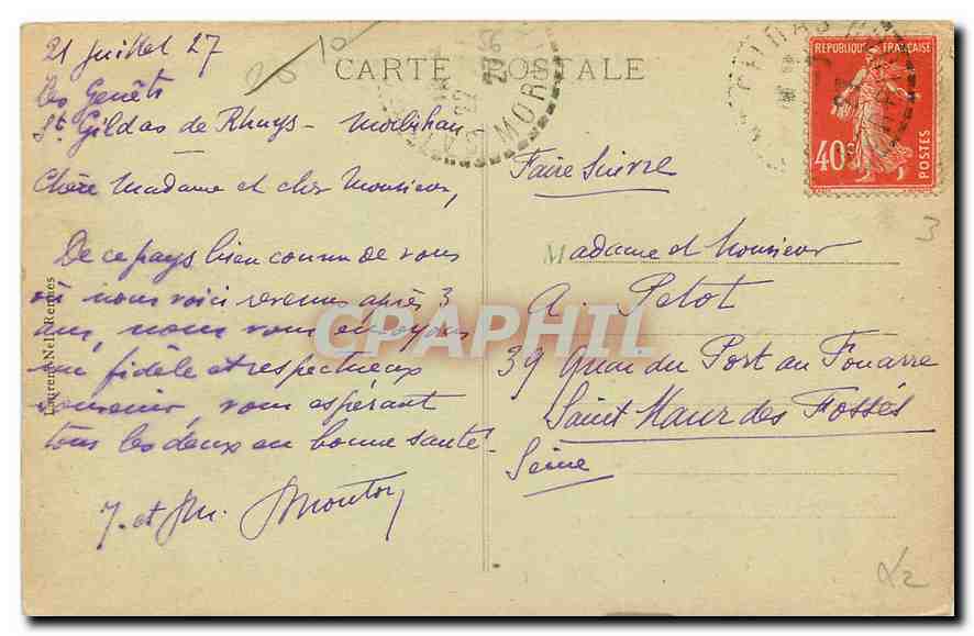Saint-Gildas-de-Rhuys - Pointe et Rochers du Charnial — éditeur inconnu, n° 575 — Rückseite