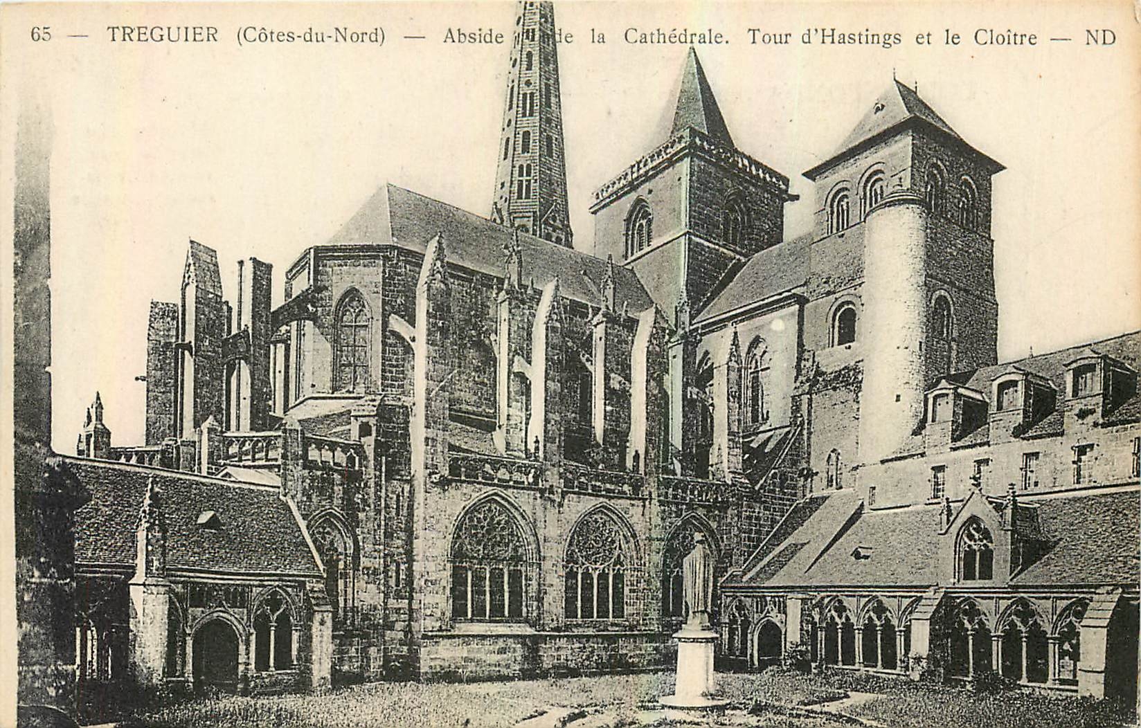 TREGUIER (Côtes-du-Nord) — Abside de la Cathédrale. Tour d'Hastings et le Cloître — ND