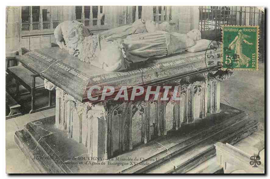 CPA Eglise de Souvigny Le Mousolee de Charles I 