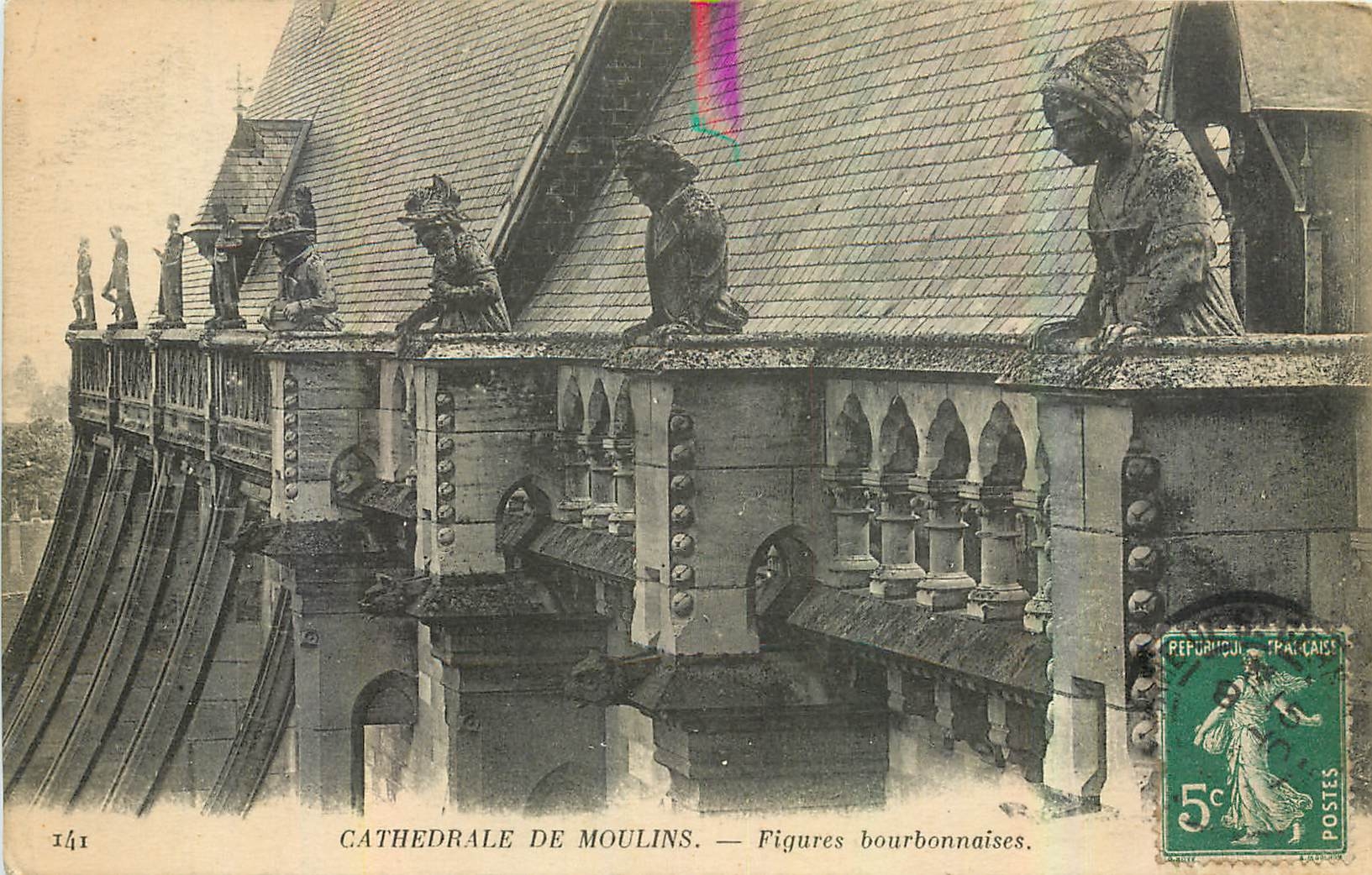 CPA Cathedrale de Moulins Figures Bourbonnaises 