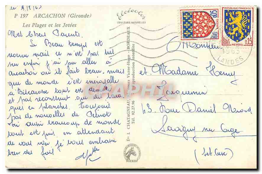 CPA Arcachon Gironde Les Plages et les Jetees  — Rückseite