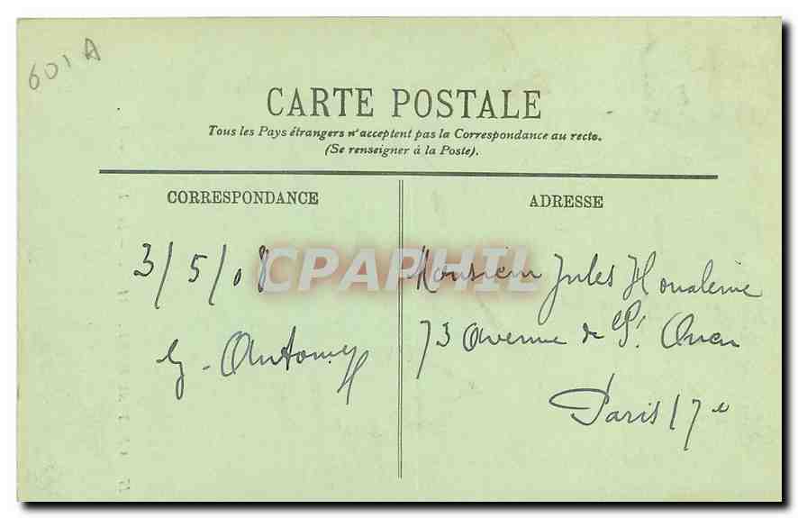 CPA Chateau de Chantilly La Chapelle  — Verso