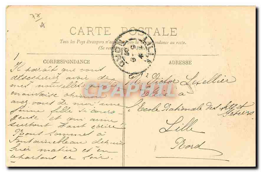 Fontainebleau — Il Castello — La Cour d'Ulysse — LL. — Verso