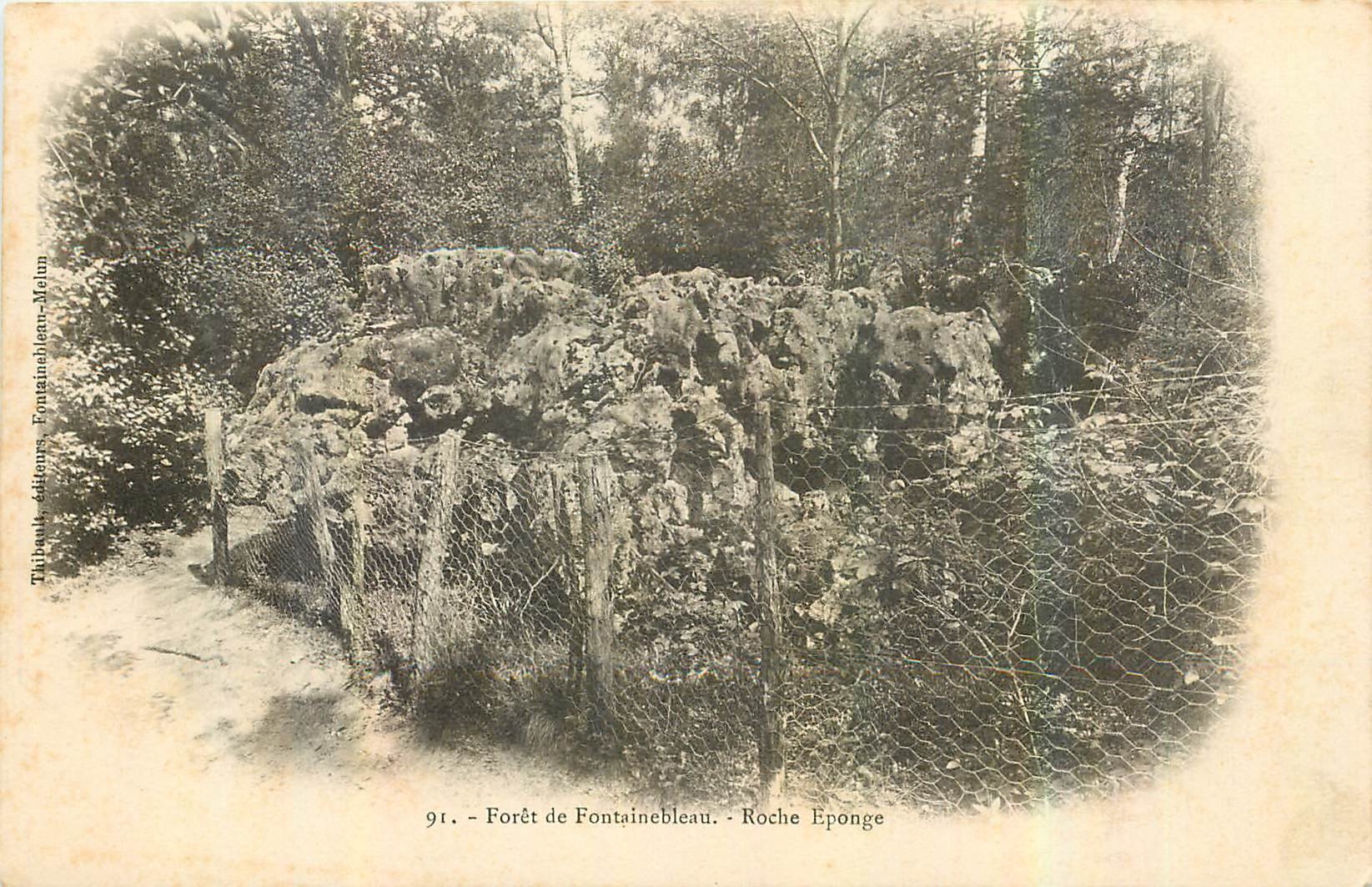 Foresta di Fontainebleau — Roche Eponge — Editore Thibault, Fontainebleau-Melun