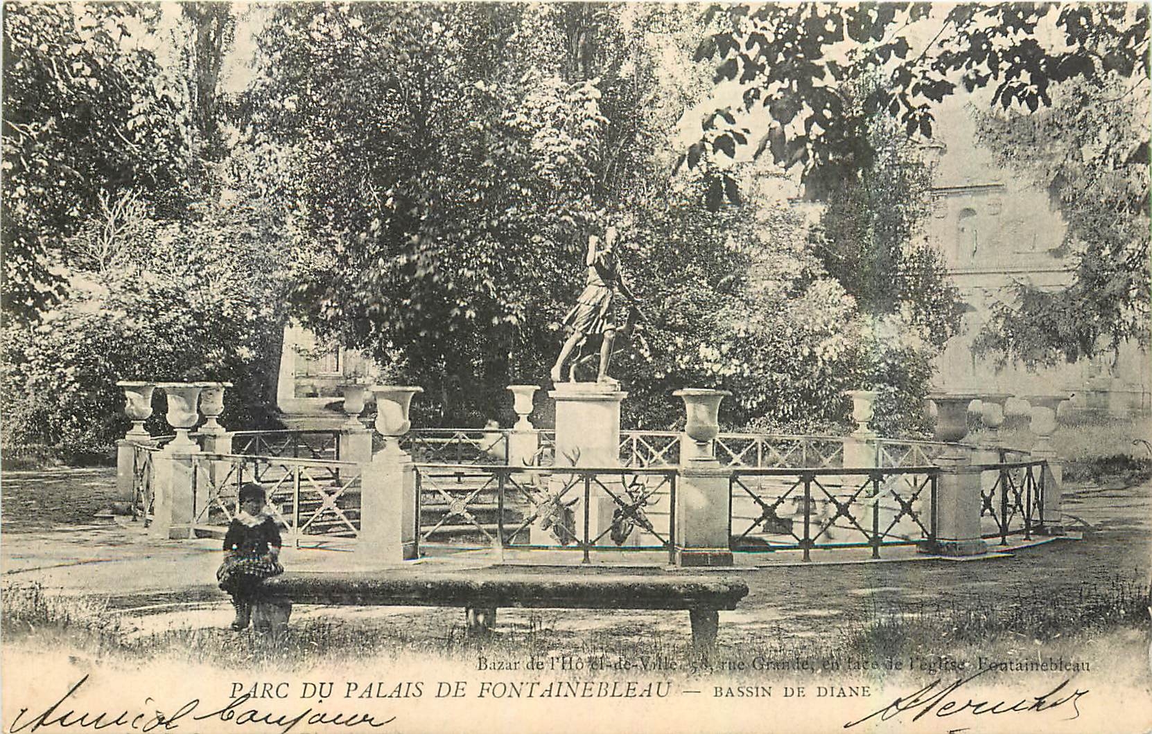 Park des Palastes von Fontainebleau — Bassin de Diane — Verleger Henri Del Bary