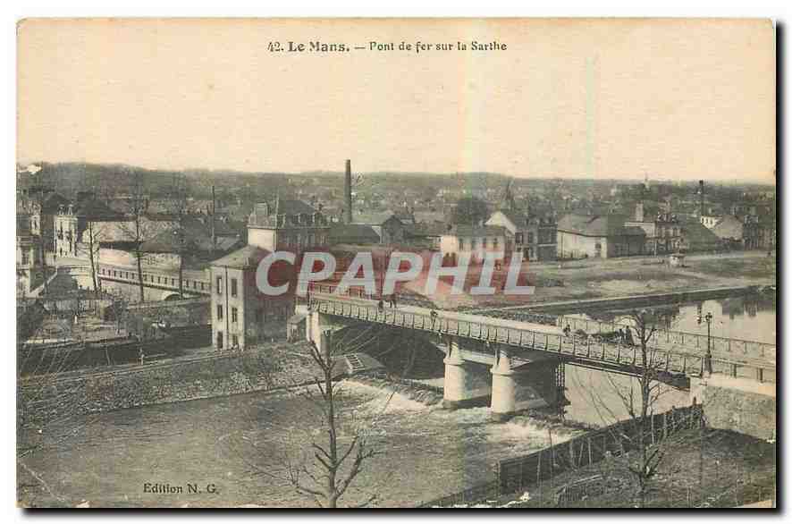 CPA Le Mans Pont de fer sur la Sarthe 