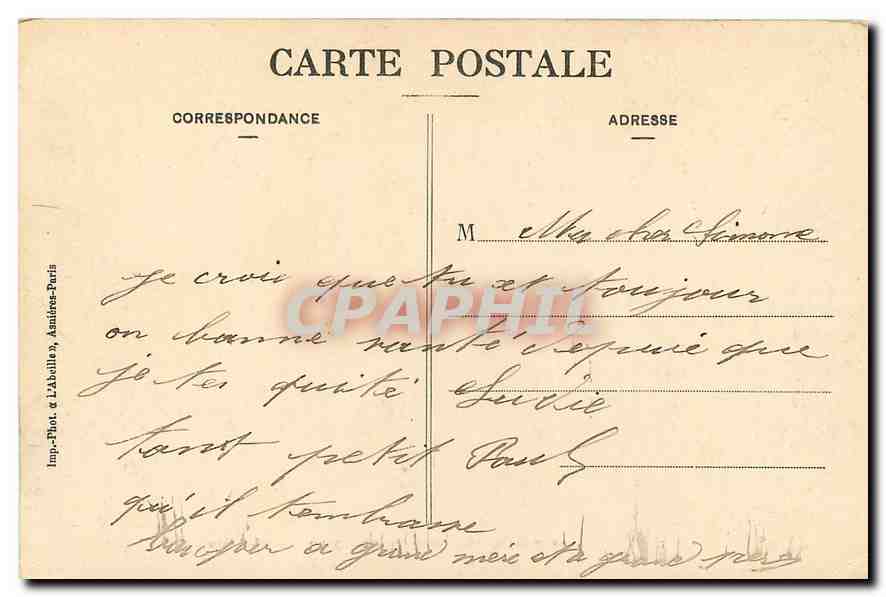 CPA Saint Germain el Laye Le Chateau  — Back