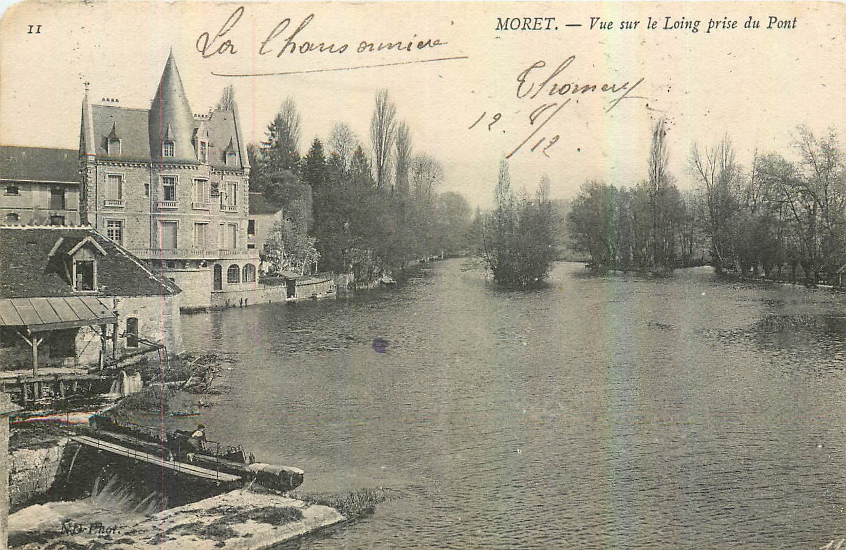 CPA Moret Vue sur le Loing prise du Pont 