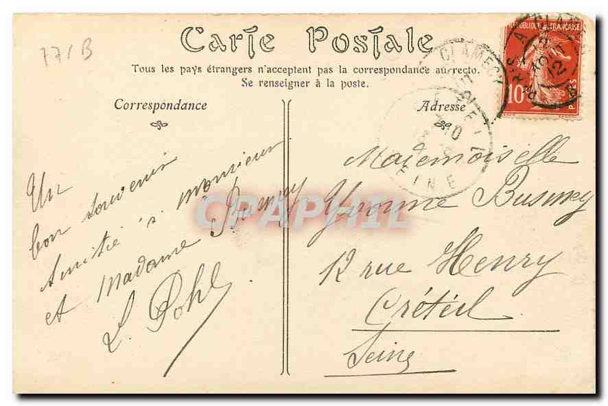 CPA Moret Vue sur le Loing prise du Pont  — Verso