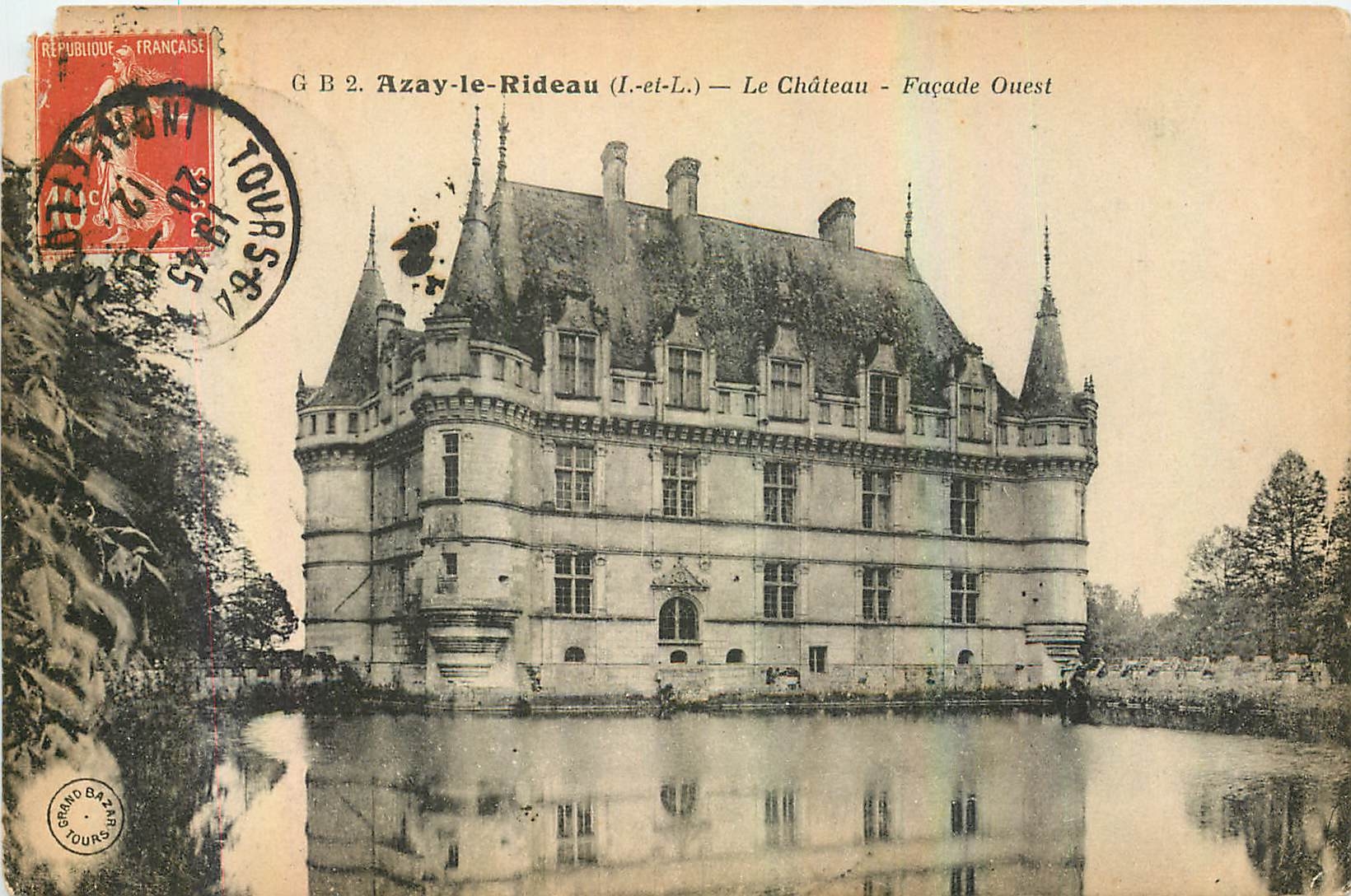 CPA Azay le Rideau I et L Le Chateau Facade Ouest 