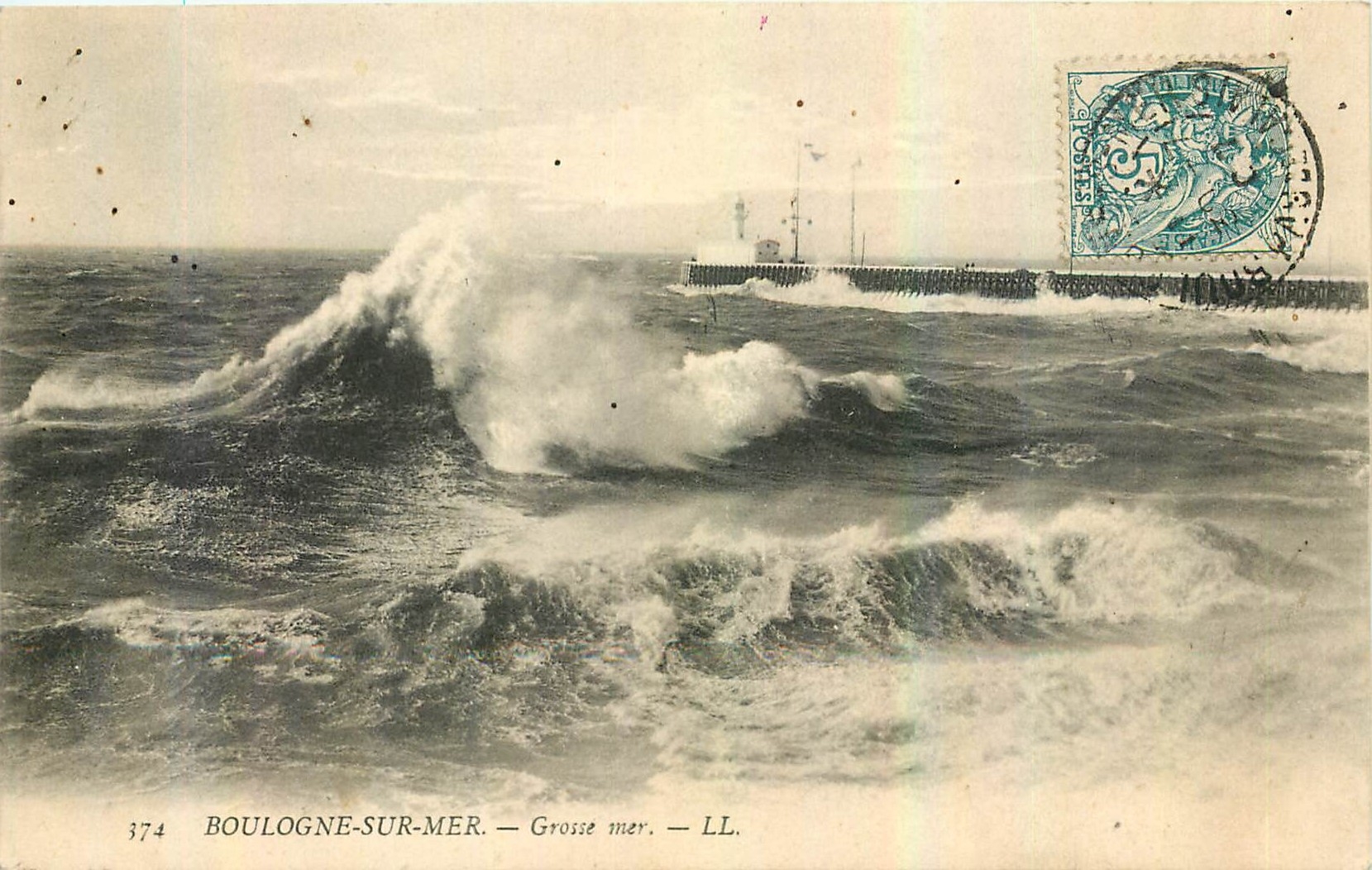 CPA Boulogne sur Mer Grosse mer 