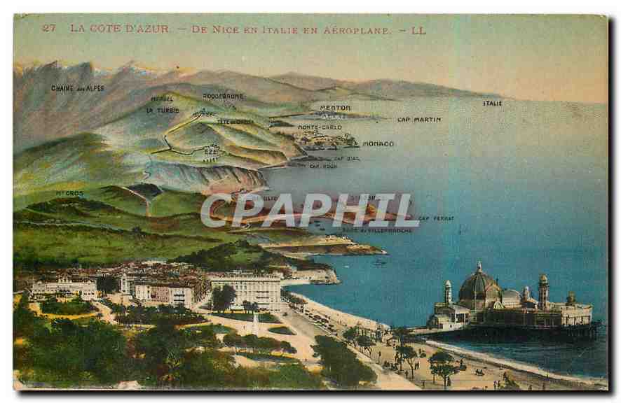 CPA La Cote d'Azur De Nice en Italie en Aeroplane 
