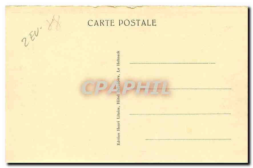 CPA Le Hohneck l'Hotel Belvedere  — Rückseite