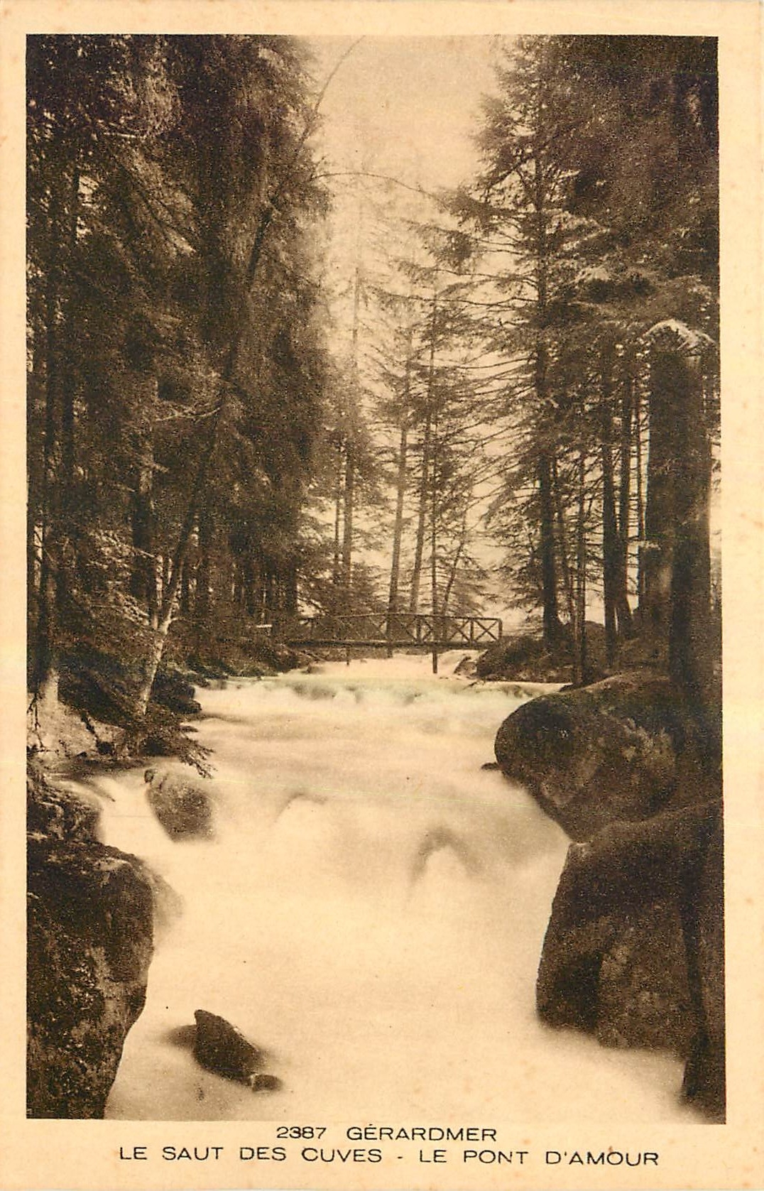 CPA Gerardmer Le Saut des Cuves Le Pont d'Amour 
