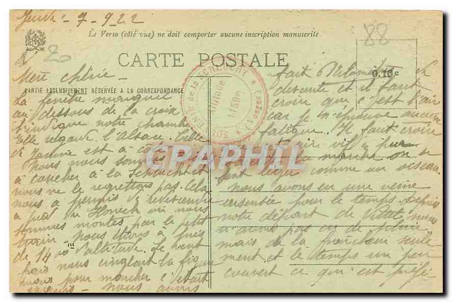 CPA Les Hautes Vosges Au Col de la Schuducht  — Rückseite