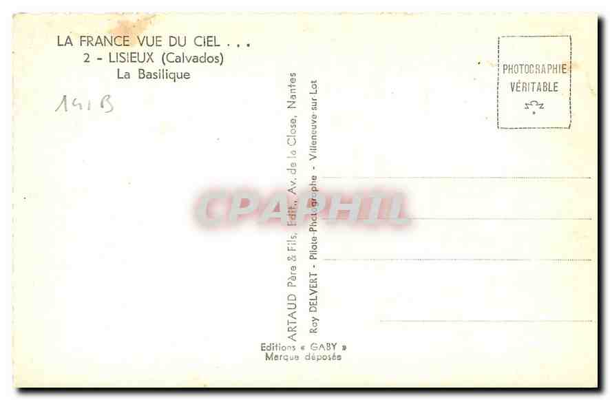 La Basilique de Lisieux — Calvados — Éditions Gaby — Rückseite