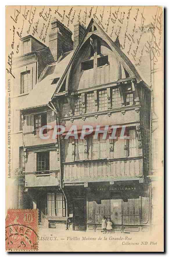 Lisieux — Vieilles Maisons de la Grande-Rue — Librairie-Papeterie A. Ghesté, 10, Rue Paul-Martin