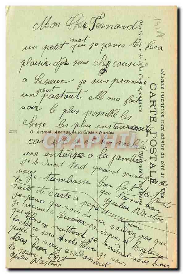 Château de Fervagues — partie ancienne au commencement du XVᵉ siècle — Lisieux et ses Environs — Edit. Louis Chasles - Listieux — Rückseite