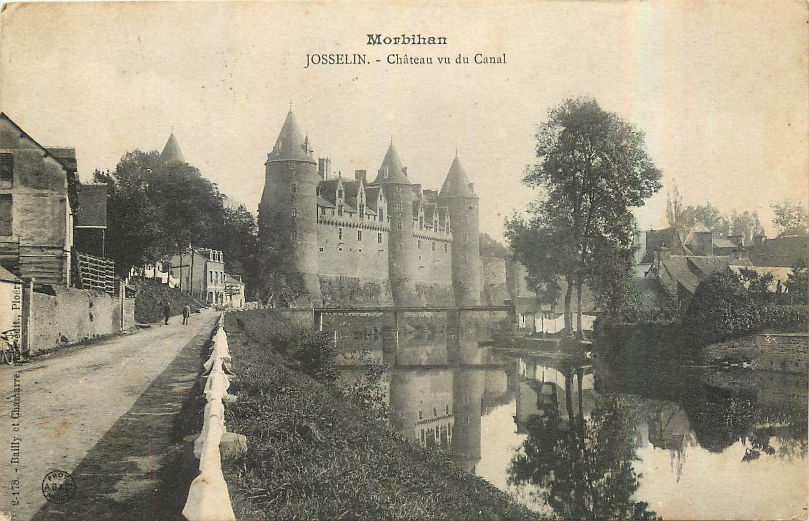 Josselin - Château vu du Canal — Morbihan, éditeur Bally et Cie, n° 2-173