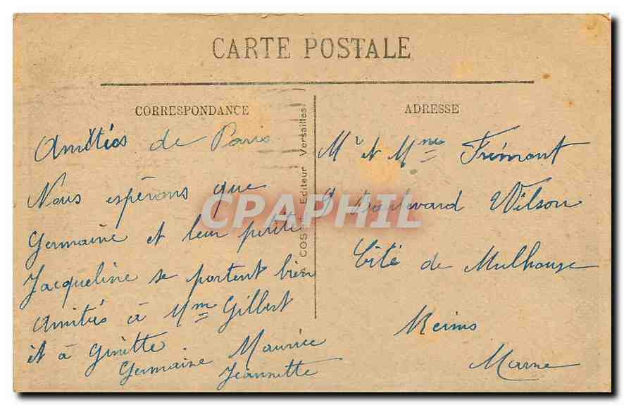 CPA Versailles Le Grand Trianon et les Jardins  — Verso