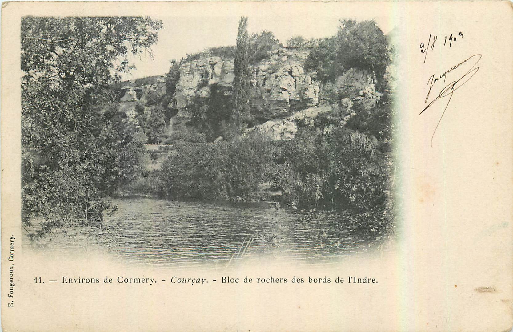 CPA Environs de Cormery Courcay Bloc de rochers des bords de l'Indre 