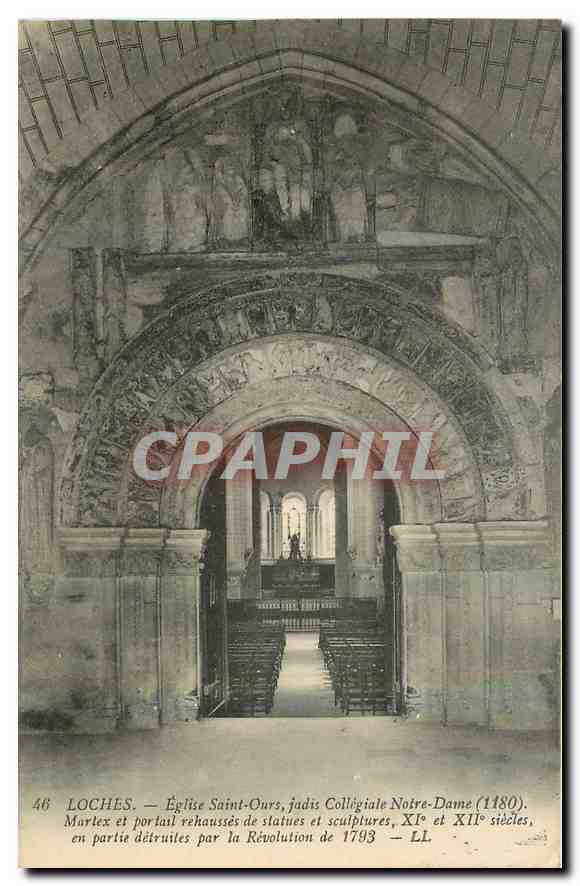 CPA Loches Eglise Saint Ours jadis Collegiale Notre Dame 