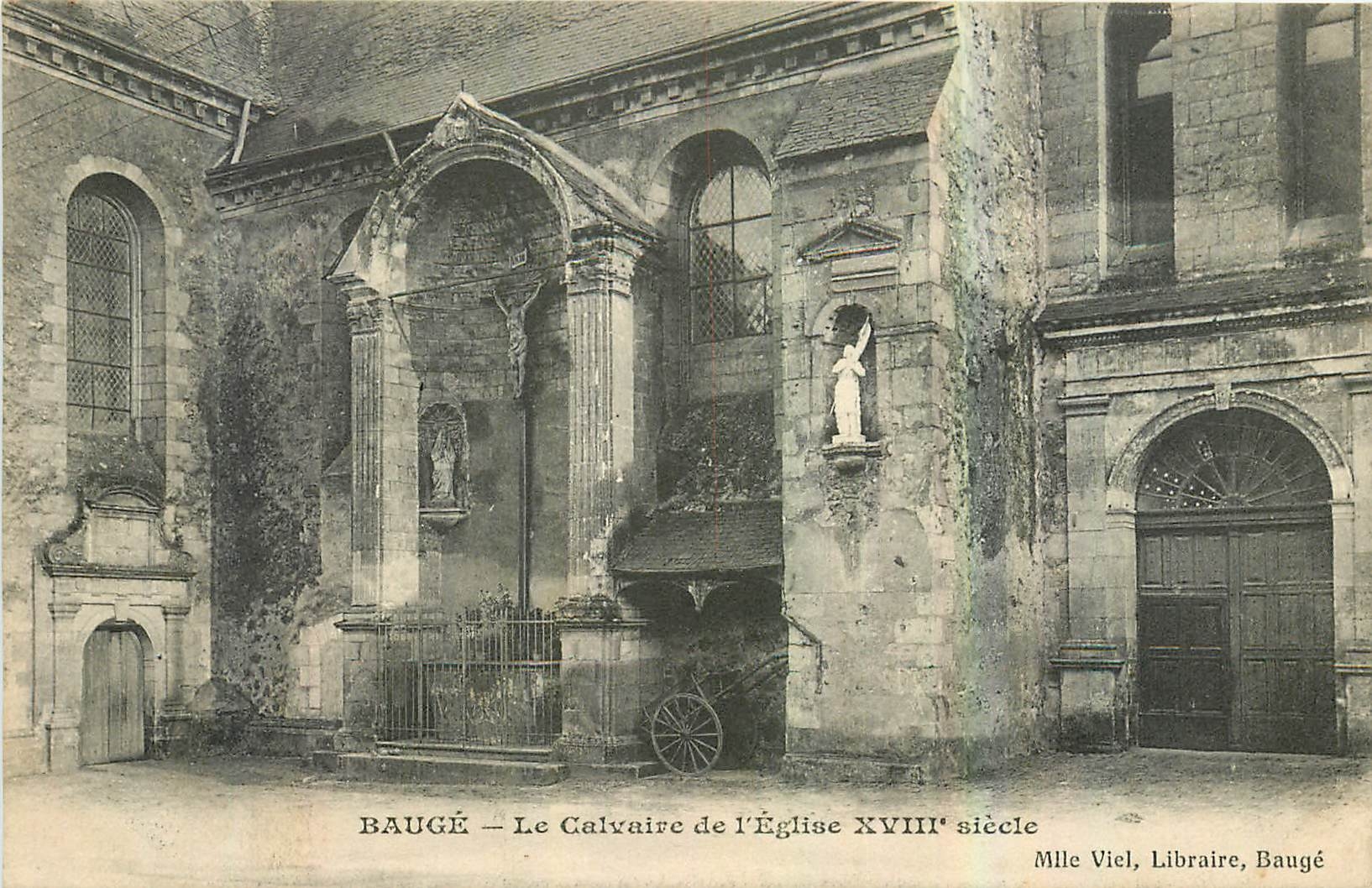 CPA Bauge Le Calvaire de l'Eglise 